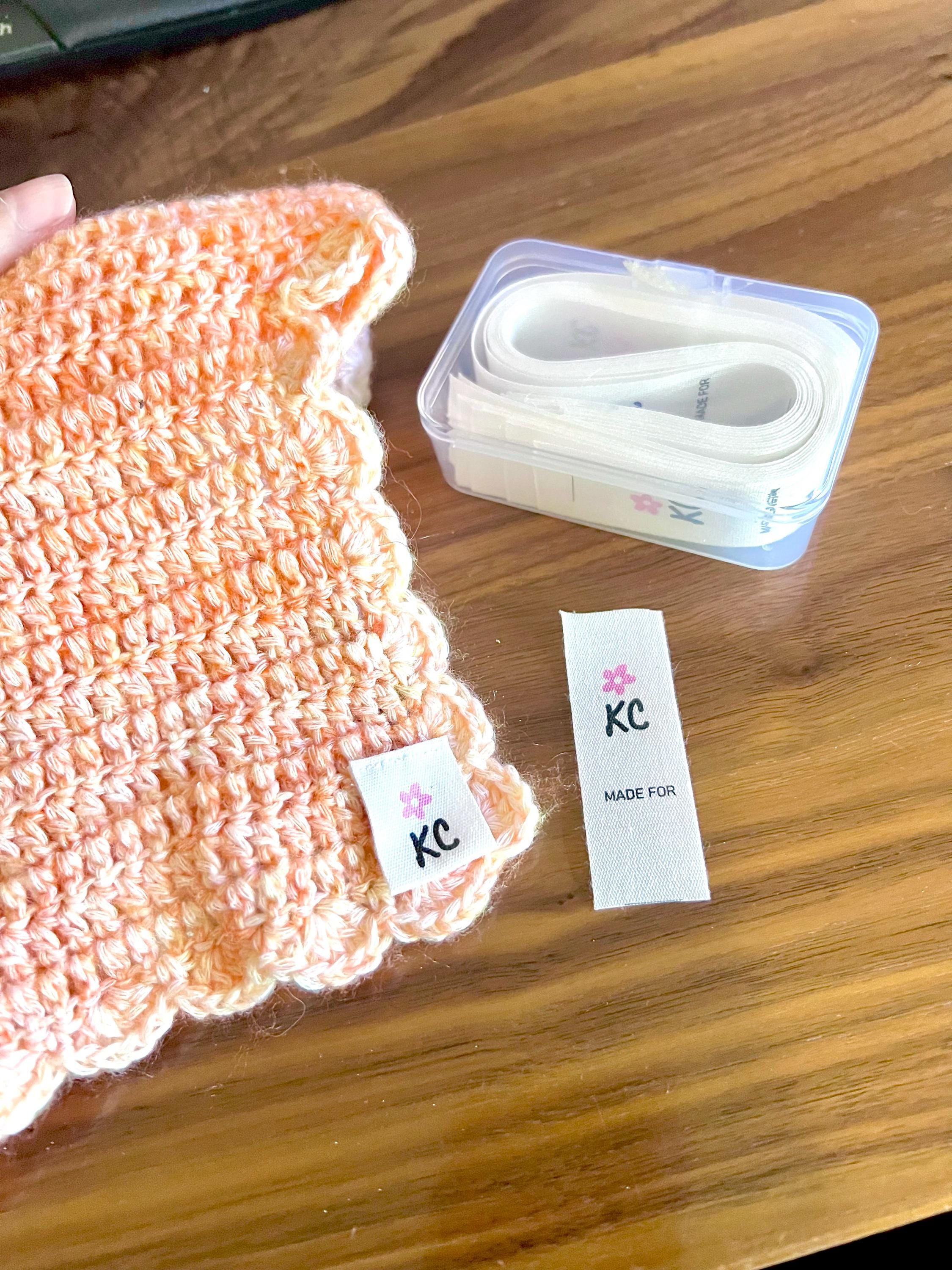 20*60 mm Baumwolle mit Logo oder Text Nähzubehör Label,Anhänger für Stricksachen,Personalisiert,Handgemachtes Label,Geschenkanhänger