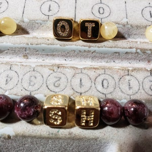 Double Sided Gold Initial Letter Beads, 9x9mm Alphabet Beads, Alphabet  Blocks Micro Pave Cursive Letter Charm for Bracelet Necklace Supply A-029  to A-041