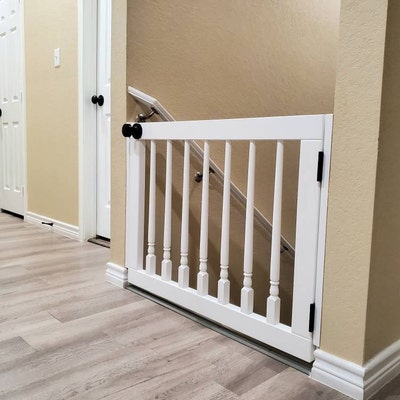 Custom Double Door Baluster Gate, Custom Pet or Baby Gate, Wood and ...