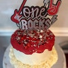 One Rocks Rock N Roll Born to Rock Theme Cake Topper - Etsy