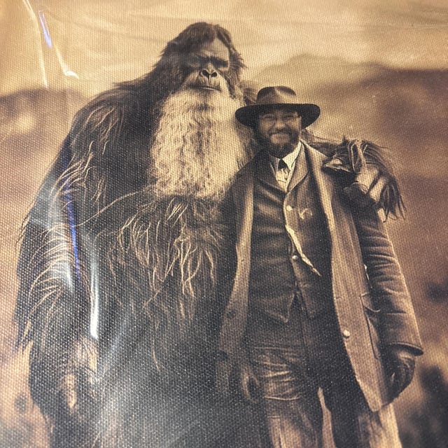 Sasquatch Canvas Print Vintage Photograph Cryptid Bigfoot Print
