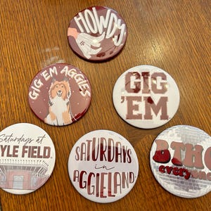 Purple & Gold Game Day Tailgate Buttons Game Day Pins College Football ...