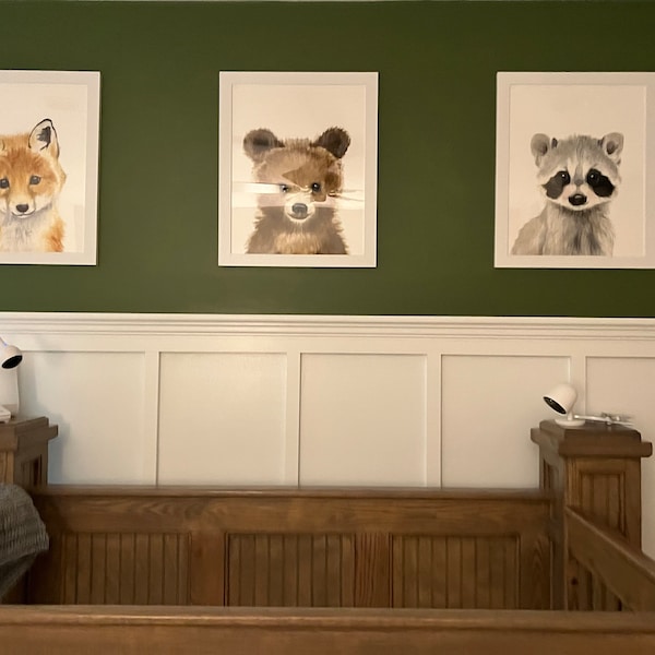Woodland Nursery Print Set, Watercolor Animals, Nursery Wall Art, Baby ...