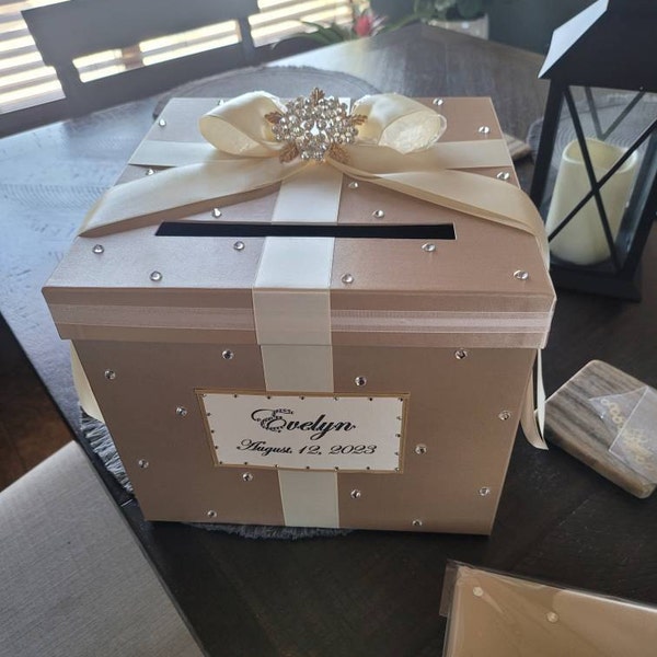 Wedding/quinceañera/sweet 16 Card Box Sets/ 1-tier Champagne & Ivory ...