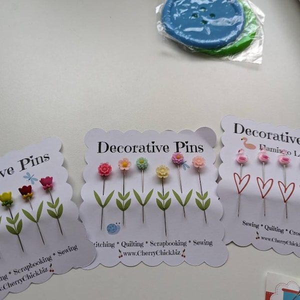 Flower Sewing Pins: Decorative Quilting & Scrapbooking Pins - Etsy