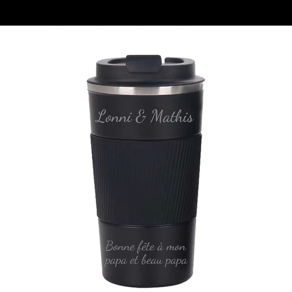Tasse De Voyage Isotherme 16 Oz Acier Inox - Motif Crazy Cat Lady | Mug Chat Cafetière Nomade