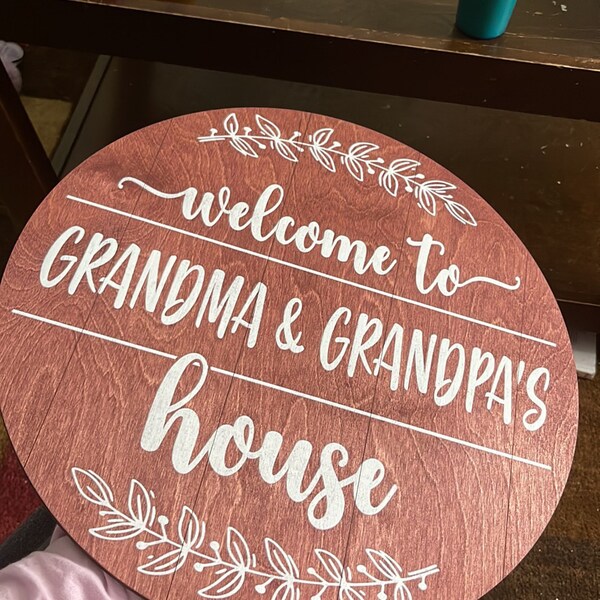 Personalized Grandma and Grandpa Sign, Wood Welcome to House for ...