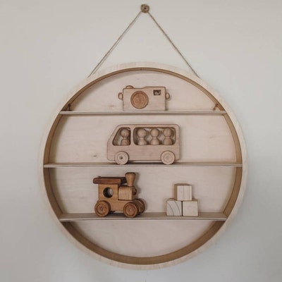 BIG ROUND SHELF / Wooden Circle Shelf / Round Wall Shelf / - Etsy
