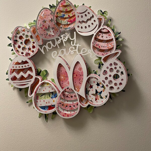 3D Happy Easter Wreath- Mandala Layered Digital Cut File - Etsy