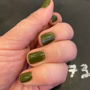 Olive Green Nail Polish, Army Green Nails, Creme Nail Polish Wall St - Etsy