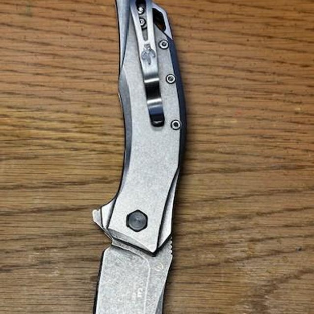 Flat Gray Titanium Deep Carry Pocket Clip for Zero Tolerance