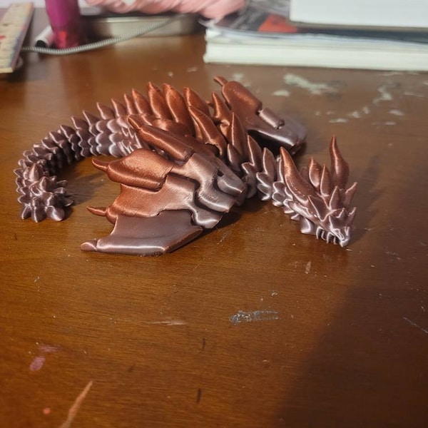 Articulated 3D Printed Dragon With Wings and Moving Jaw - Etsy