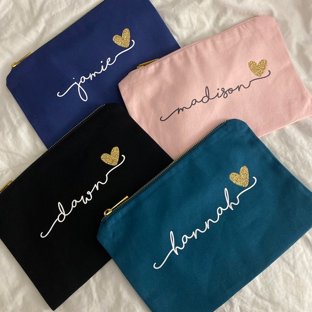 Wholesale Custom Makeup Bag, Bridesmaid Personalized Canvas Pencil Case,  Bridal Gift Cosmetic Pouch, Bulk Buy Logo Pouch Bag - Yahoo Shopping