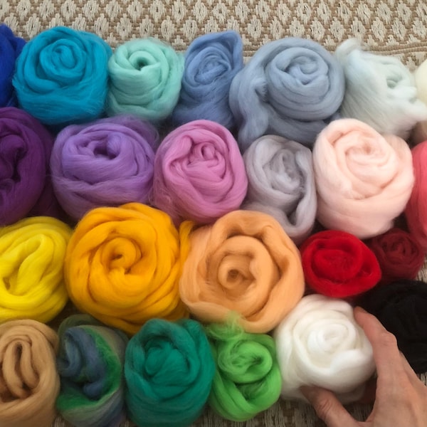 Merino Wool Roving Color Mix: Felting & Spinning Fiber Assortment - Etsy