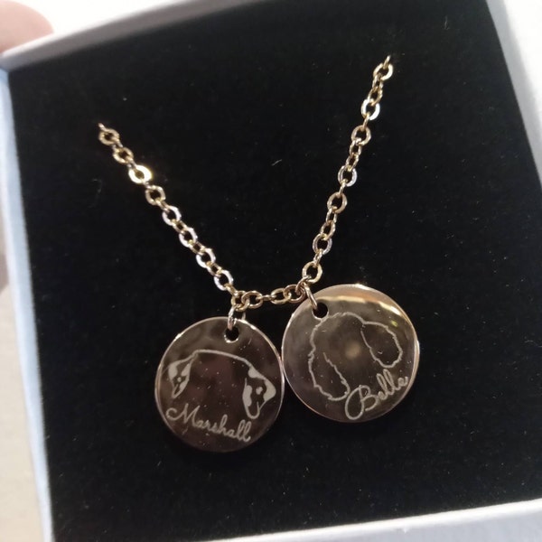 Godchoices Personalised Dog Paw Necklace, Customized Pet Name Necklace