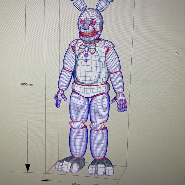 FNAF Spring Bonnie Movie Version Full Body Wearable Mask Template for ...