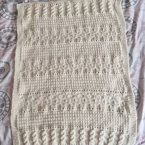 Knitting Pattern ~ Avril Baby Blanket in DK Yarn ~ ENGLISH ~ PDF ...