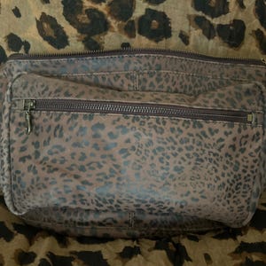 Giant Size Bum Bag Leopard, Genuine Leather, Ex Large Fanny