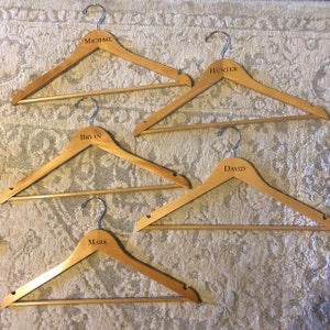 Personalized Groomsman Hangers Wedding Hanger Wooden | Etsy