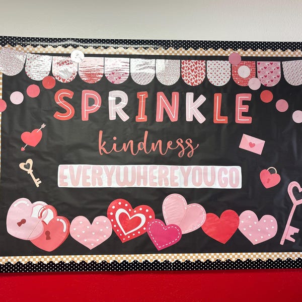 Valentines Day Bulletin Board Kit Kindness Heart Classroom Decor ...