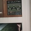 No Soliciting Sign Window Cling Goth (violators Will Be Sacrificed ...