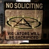 No Soliciting Sign Window Cling Goth (violators Will Be Sacrificed ...