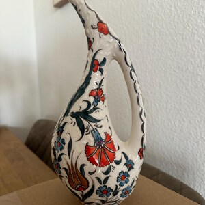 トルコ陶器ペリカン水差し：手描き花柄陶器 12インチ - Etsy 日本