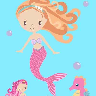 Mermaids 2 Clipart-mermaids Clip Art Mermaid Digital Papers - Etsy