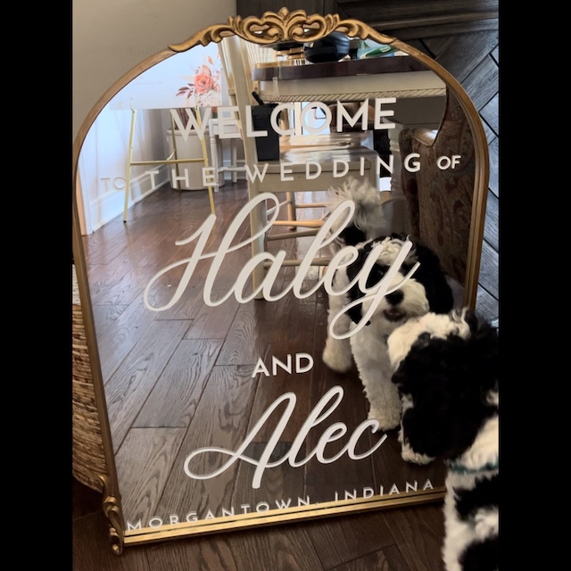 Autocollant De Panneau De Fenêtre Miroir Avec Noms Personnalisables