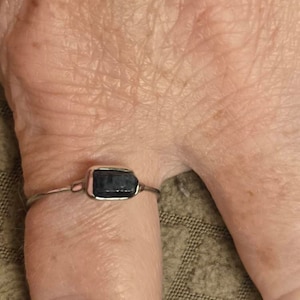 Customer photo from Lisa, Dainty Raw Sapphire Ring in Yellow Gold