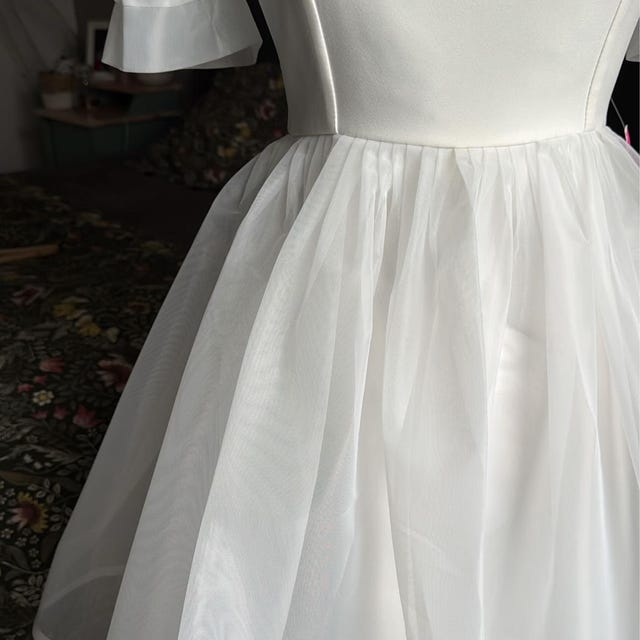 slim fit dress slacks A Line White Short Homecoming Dress Graduation Dress,WD025 – winkbridal main image 1