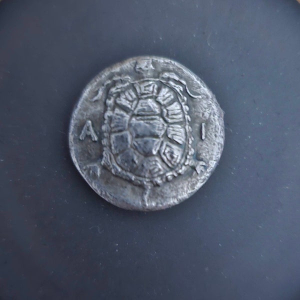350-338 BC Ancient Greek Coin Aegina Turtle - Silver Drachma 21mm - Etsy