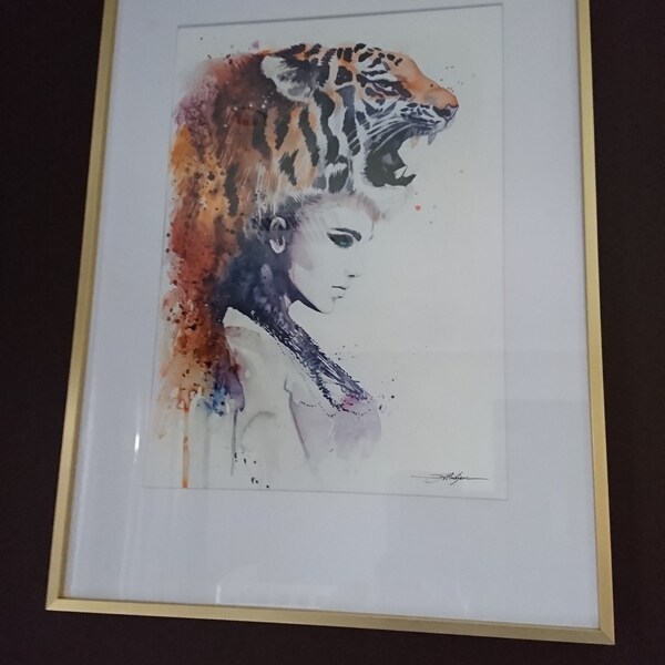 Tiger Girl Limited Edition Watercolor Art Print by Slaveika Aladjova ...
