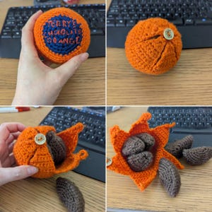 かぎ針編みの剥がせるオレンジ色の編みぐるみ---PDF--パターン - Etsy 日本