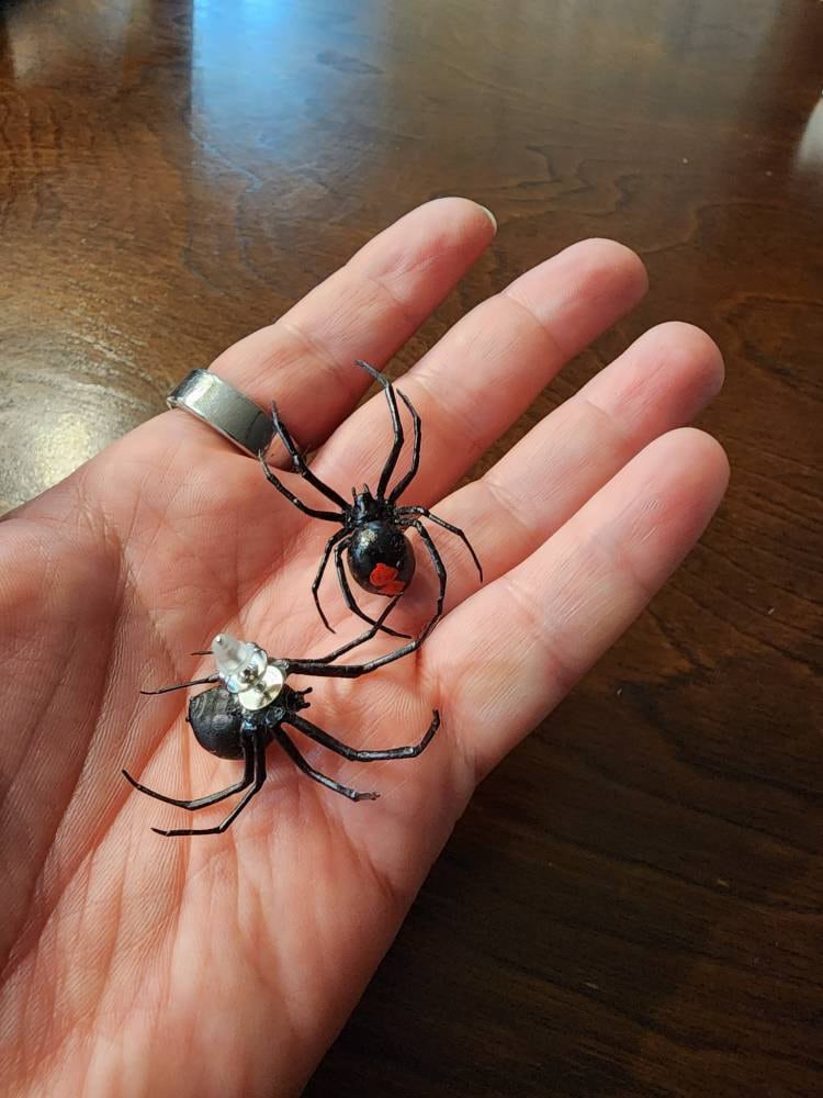 Plastic Black Widow Spider As An Earring, Realistic Latrodectus Hesperus, 1 pcs