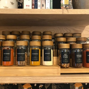 160 Minimalist Spice Jar Labels for Spice Cabinet, Preprinted Herb  Seasoning Kitchen Pantry Label Stickers, Waterproof Black Script Spice Jars  Rack