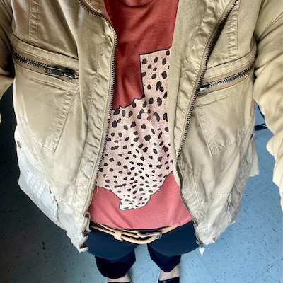 Pink Rebel Graphic Tee with Leopard Print Tongue main image 0