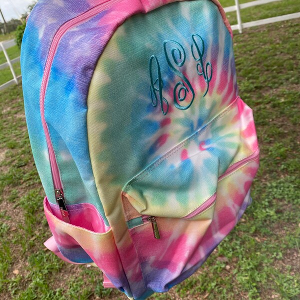 Personalized Tie Dye Backpack Lunchbox Set, Monogram Tie Dye Backpack ...