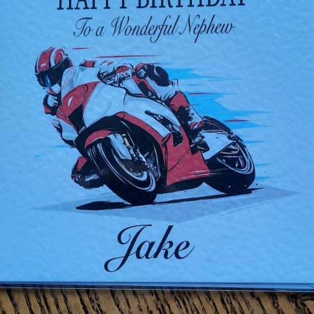 Personalised Handmade Motocross Birthday Card Him Dad Husband Son Grandson Bike