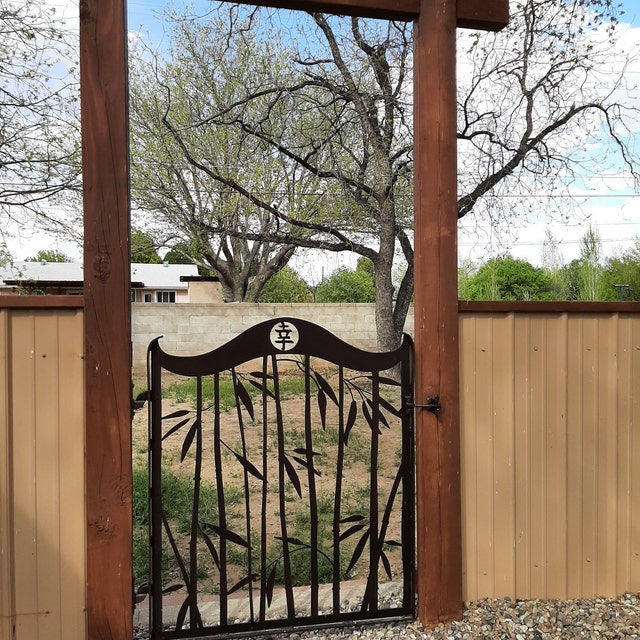 Steel Bamboo Garden Gate Japanese Kanji Metal Art - Etsy