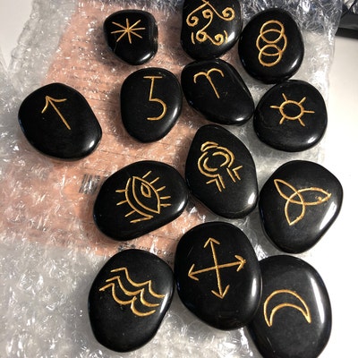 RUNE STONES Professional Witches RUNE Set 13PC Black - Etsy