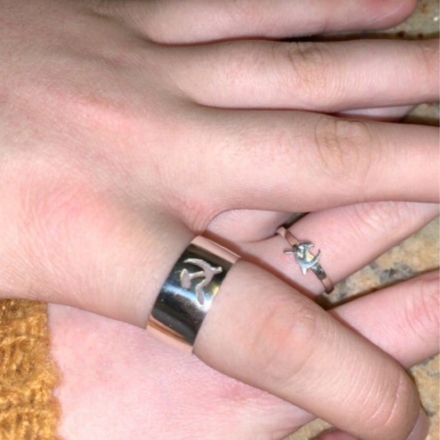 Communist Promise Ring for Couples Hammer and Sickle Jewelry
