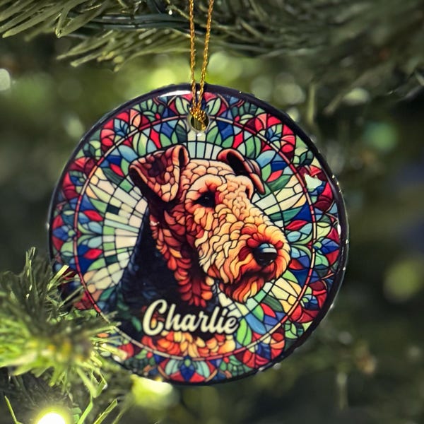 JOSUMALY Stained Glass Christmas Decorations, Silver