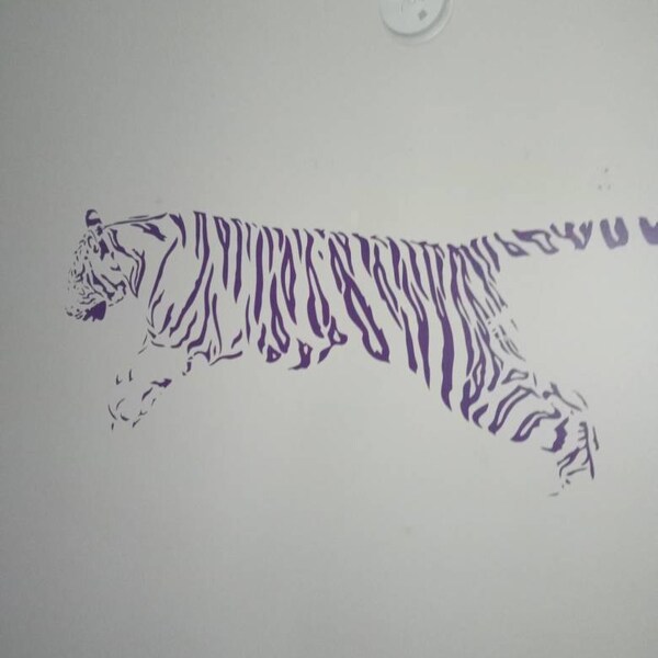 Tiger Wall Mural Sticker, Vinyl Decal, Modern Transfer, Decor ...
