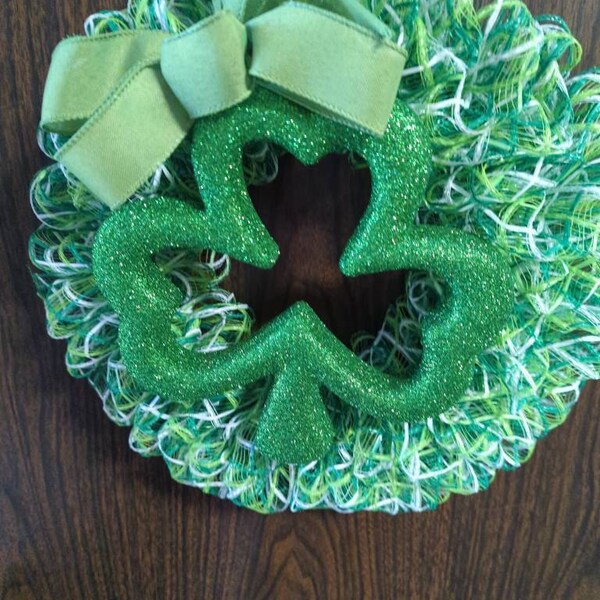 St Patrick’s Day Wreath, Shamrock Wreath. Four Leaf Clover Wreath