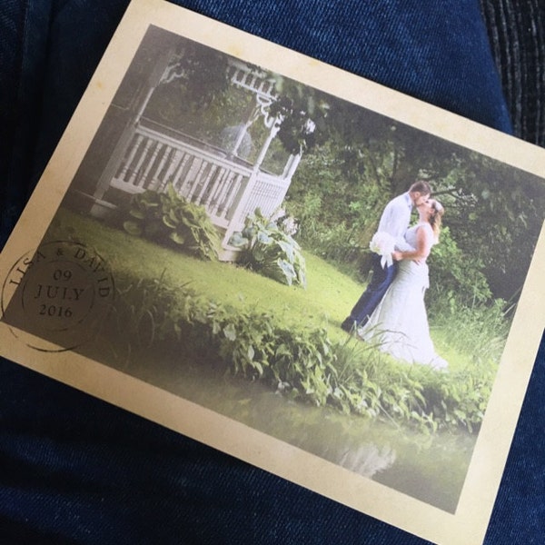 Vintage Wedding Thank You Postcards With Postmark & Photo ...
