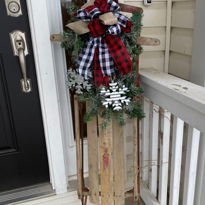 Rustic Christmas Tree Bow Farmhouse Bow Plaid Tree Topper - Etsy