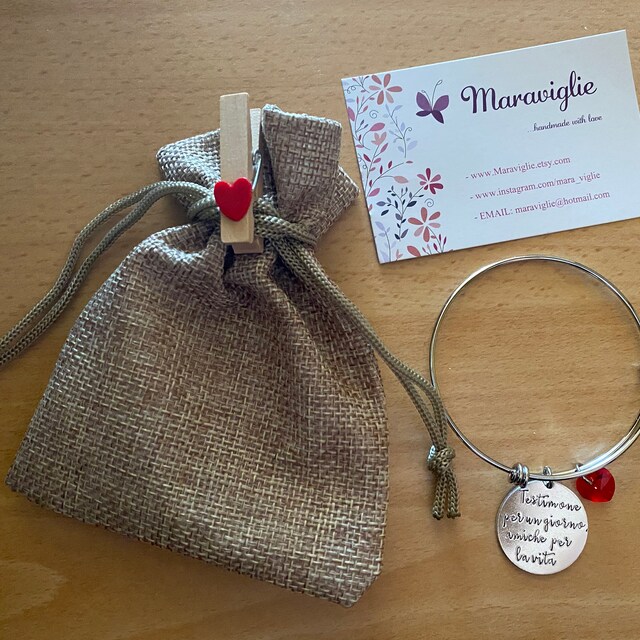 Bracciale Per Testimoni Di Nozze Con Monogramma - Regalo Per Damigelle In Perle Imitazione - Colorato E Personalizzabile - 5