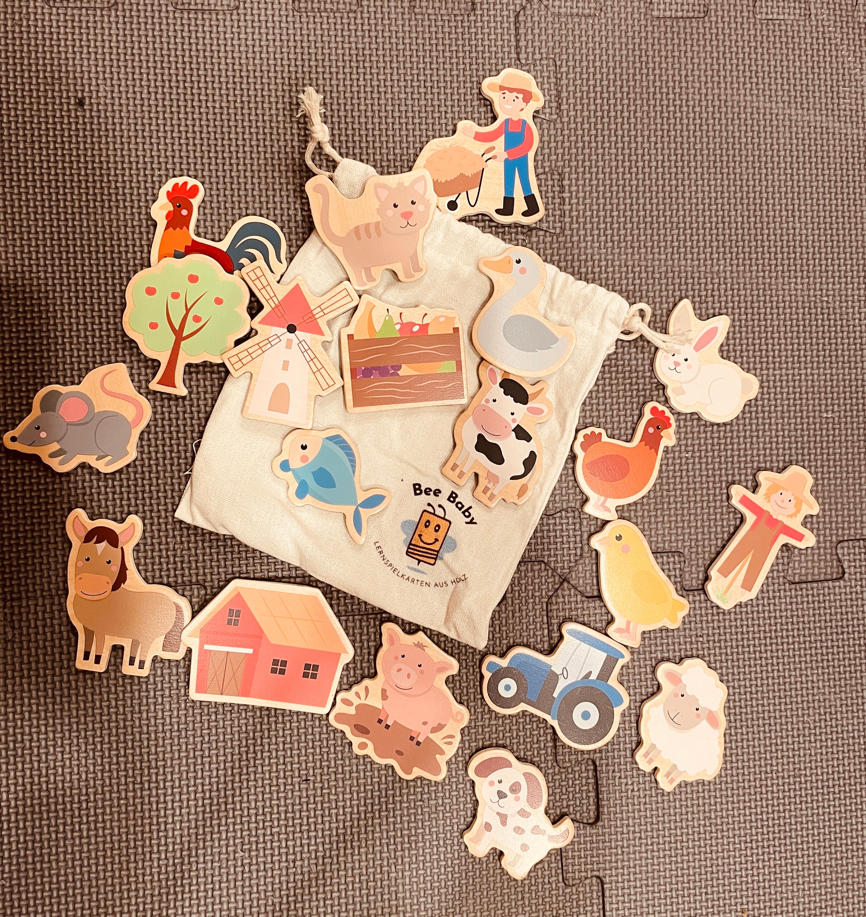 Fridge magnets: farm, board magnets, fridge magnets, wooden magnets, gift for children, birthday gift, children&#39;s activity