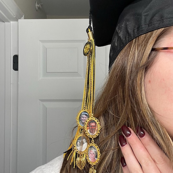 Custom Photo A Life Remembered - Memorial Personalized Custom Graduation Tassel Pin - Sympathy Gift, Graduation Gift For Family Members, Siblings, Brothers, Sisters main image 0